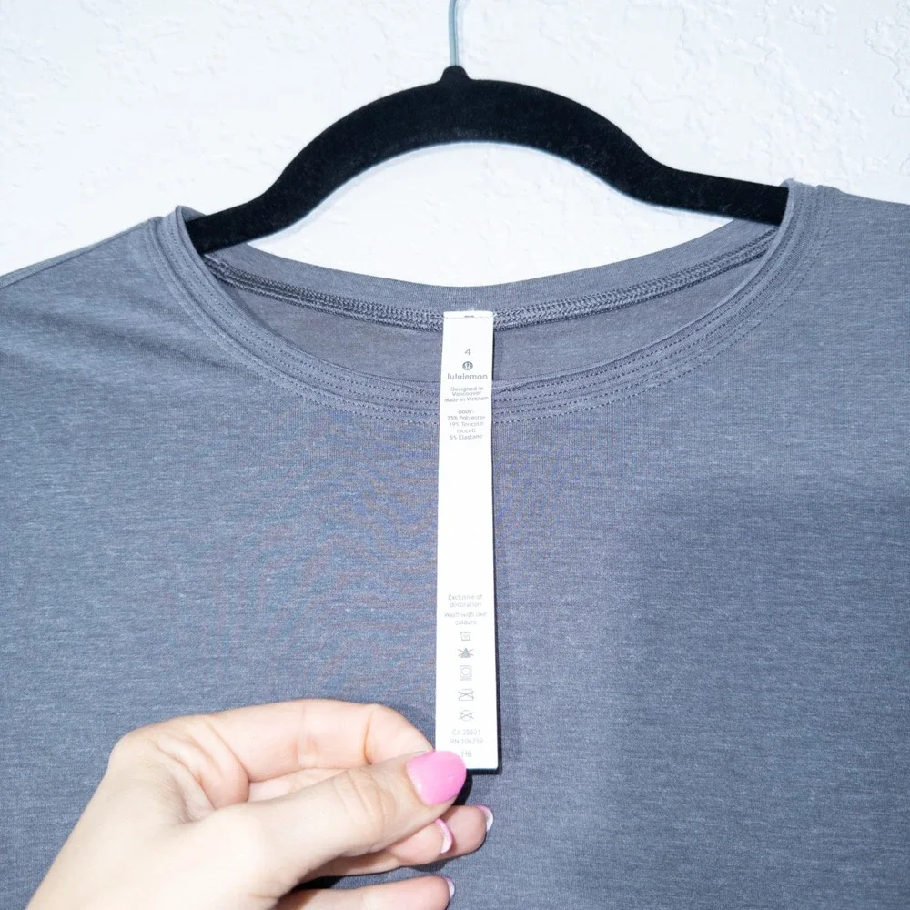 Lululemon‎ Heathered Titanium Gray Sweetest Day Tencel Long Sleeve Size 4
